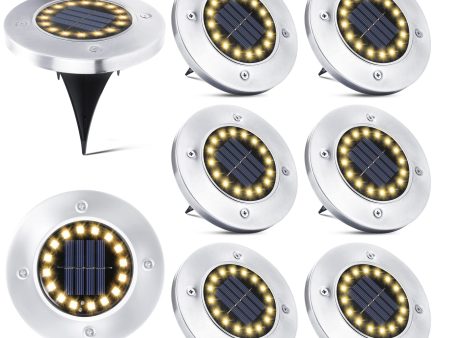 PhilzOps Luces de Tierra Solares Exterior, 6 Pieza 16 LED Luces Solar Jardin IP65 Impermeable Solarenterradas Luz Acero Inoxidable para Terraza Césped Patio Camino Pasarela Suelo, Blanco Cálido Embalaje Deteriorado Online Sale