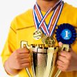 100 Medallas de Plástico para Niños, Premios de Oro para Ganadores de Deportes Escolares Embalaje Deteriorado Discount