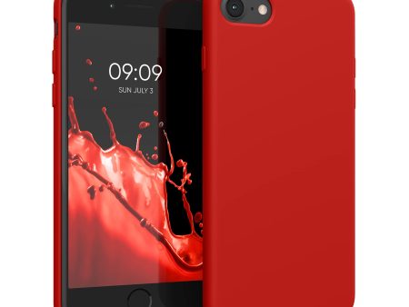 Funda kwmobile Compatible con Apple iPhone SE (2022)   iPhone SE (2020)   iPhone 8   iPhone 7 - Case TPU y Silicona antigolpes - Apto Carga inalámbrica - Rojo Reacondicionado For Sale