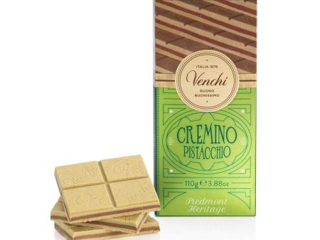 Tableta Cremino de Pistacho Venchi, 110 g - Chocolate con Leche y Blanco con Pasta de Pistacho - Sin Gluten Embalaje Deteriorado Hot on Sale