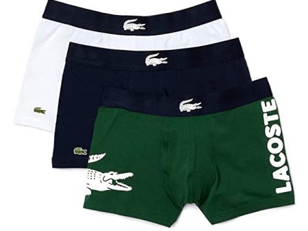 (Falta 1 Azul marino, Incluye 2) - Ropa Interior Lacoste 5H1803 para Hombre - Talla L en Thym Marine-Blanc Embalaje Deteriorado Fashion