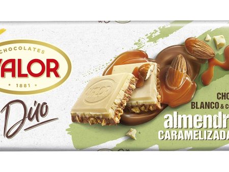 VALOR - Tableta Dúo de Chocolate con Leche y Chocolate Blanco con Almendras Caramelizadas Embalaje Deteriorado Hot on Sale