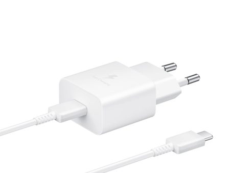 Cargador de pared USB C de 15W (con cable) Color Blanco SAMSUNG EP-T1510XWEGEU (Embalaje Genérico) Reacondicionado Fashion