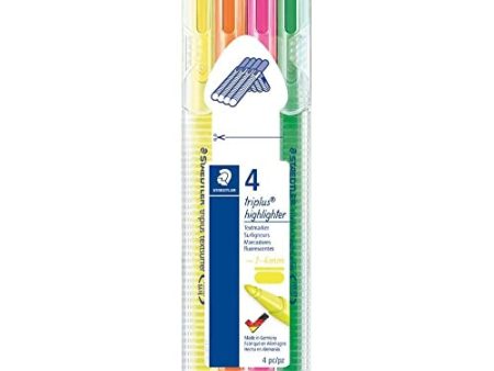 Staedtler Triplus TextSurfer 362 SB4. Rotuladores de colores brillantes de punta fina. Estuche con 4 subrayadores Embalaje Deteriorado Supply