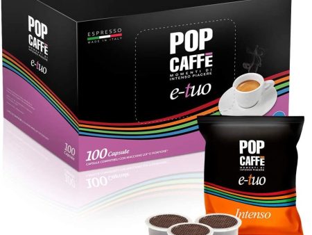 100 Cápsulas Pop Caffè E-TUO 1 Intenso compatibles con Flor Flore, E´i Espresso y Mita MPS, sabor auténtico Embalaje Deteriorado Hot on Sale